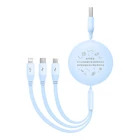 Kép 6/9 - Baseus 3-1 töltőkábel USB - USB-C, USB-M, Lightning, 3,5A, 1,1m (kék)