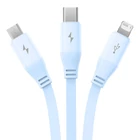 Kép 7/9 - Baseus 3-1 töltőkábel USB - USB-C, USB-M, Lightning, 3,5A, 1,1m (kék)