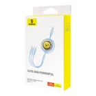 Kép 8/9 - Baseus 3-1 töltőkábel USB - USB-C, USB-M, Lightning, 3,5A, 1,1m (kék)
