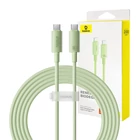 Kép 1/9 - Baseus Habitat Series gyorstöltő kábel USB-C - USB-C, 100W, 2m (zöld)