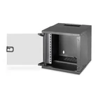 Kép 6/9 - 10" 6U falra szerelhető hálózati szekrény, SOHO PRO 325 x 315 x 300 mm, üvegajtó, fekete, szétszerelve, 30 kg