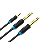 Kép 3/3 - Audiokábel TRS 3.5mm 2x 6.35mm Vention BACBJ 5m fekete