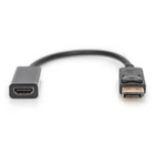 Kép 3/4 - Digitus AK-340400-001-S video átalakító kábel 0,15 M DisplayPort HDMI Fekete