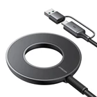 Kép 1/5 - Joyroom JR-WQM03 mágneses töltő, USB + USB-C, 1,2m (fekete)