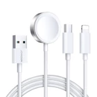 Kép 1/3 - Apple Watch mágneses töltő Joyroom S-IW008 Lightning + USB-C 5V 1,2m (fehér)