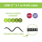Kép 5/10 - Techly ICOC U3C-RJ45-030 USB-C a Gigabit Ethernet RJ45 hálózati adapter/kábel 3m