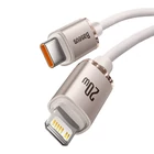 Kép 2/9 - Baseus Crystal Shine USB-C és iP kábel, 20W, 2m (rózsaszín)