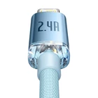 Kép 3/9 - USB és iP kábel Baseus Crystal Shine, 2.4A, 1.2m (kék)
