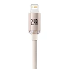 Kép 2/9 - USB és iP kábel Baseus Crystal Shine, 2.4A, 1.2m (rózsaszín)