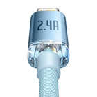 Kép 4/9 - USB és iP kábel Baseus Crystal Shine, 2.4A, 2m (kék)