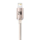 Kép 2/9 - USB és iP kábel Baseus Crystal Shine, 2.4A, 2m (rózsaszín)