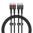 Kép 1/10 - Kábel Baseus Cafule USB-C USB-C 100W, 1m, 2psc (piros fekete, szürke fekete)