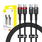 Kép 10/10 - Kábel Baseus Cafule USB-C USB-C 100W, 1m, 2psc (piros fekete, szürke fekete)
