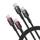 Kép 2/10 - Kábel Baseus Cafule USB-C USB-C 100W, 1m, 2psc (piros fekete, szürke fekete)