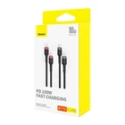 Kép 8/10 - Kábel Baseus Cafule USB-C USB-C 100W, 1m, 2psc (piros fekete, szürke fekete)