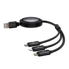 Kép 2/8 - 3 az 1-ben Baseus Free2Draw USB-M+L+C 100W kábel, 1,1 m (fekete)