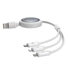 Kép 2/8 - 3 az 1-ben Baseus Free2Draw USB-M+L+C 100W kábel, 1,1 m (fehér)