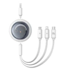Kép 1/8 - 3 az 1-ben Baseus Free2Draw USB-M+L+C 100W kábel, 1,1 m (fehér)