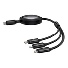 Kép 2/9 - Gyors töltőkábel 3in1 Baseus Free2Draw USB-C USB-C/Lightning/Micro 100W, 1,1m (fekete)