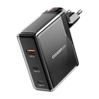 Kép 2/4 - Wall charger, Essager, ECT2CA-ZXB01-Z, GaN, USB-A, USB-C 100W (black)