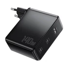 Kép 3/4 - Wall charger, Essager, ECT2CA-MQB01-Z, 2xUSB-C, USB-A, 140W (black)