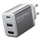 Kép 1/2 - Vention FJAH0-EU USB(C+A)+HDMI GaN hálózati töltő (60W/5W/4K@60Hz) (fekete)