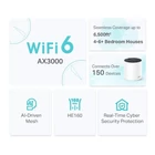 Kép 3/8 - TP-Link DECO X55 (3-Pack) Kétsávos (2,4 GHz / 5 GHz) Wi-Fi 6 (802.11ax) Fehér Belső
