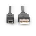 Kép 2/2 - Digitus AK-300108-010-S USB kábel USB 2.0 1 M USB A Mini-USB B 0,48 Gbit/s Fekete