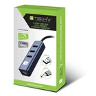 Kép 2/10 - Techly IDATA USB-ETGIGA3CA USB-C-RJ45 Gigabit Hálózati Kártya/Adapter, 3x USB-A Hub