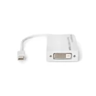 Kép 2/2 - DisplayPort elosztó kábel, miniDP - DP+HDMI+DVIM/F, 0,2 m, DP 1.1a kompatibilis, CE, fehér