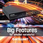 Kép 2/8 - Intellinet 561167 hálózati kapcsoló Vezérelt Gigabit Ethernet (10/100/1000) Ethernet-áramellátás (PoE) támogatása Fekete