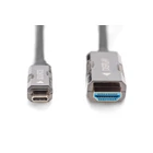 Kép 2/2 - Digitus AK-330150-200-S video átalakító kábel 20 M USB C-típus HDMI Fekete