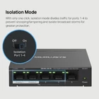 Kép 7/10 - Mercusys MS105GP hálózati kapcsoló Gigabit Ethernet (10/100/1000) Ethernet-áramellátás (PoE) támogatása Fekete