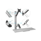 Kép 5/5 - Digitus DA-90354 asztali TV konzol 68,6 cm (27") Fali Ezüst