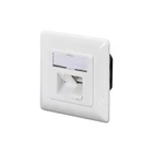 Kép 1/5 - Fali aljzat 2x RJ45, árnyékolt, LSA, cat.5e, címke mező, porálló, fehér