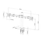 Kép 3/8 - Techly ICA-LCD 482-D Kétmonitoros állvány 13-27” LCD 10kg Asztali forgatható
