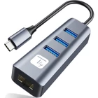 Kép 4/10 - Techly IDATA USB-ETGIGA3CA USB-C-RJ45 Gigabit Hálózati Kártya/Adapter, 3x USB-A Hub
