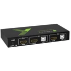 Kép 3/3 - Techly IDATA KVM-HDMI2U KVM kapcsoló 2x1 HDMI/USB 4K60Hz USB 2.0-val