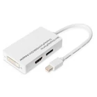 Kép 1/2 - DisplayPort elosztó kábel, miniDP - DP+HDMI+DVIM/F, 0,2 m, DP 1.1a kompatibilis, CE, fehér