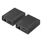 Kép 1/4 - Cat.6 HDMI hosszabbító 4K/30Hz KVM USB 1.1-gyel, akár 40m/70m, max. 253 vevő, IR vezérlés - készlet
