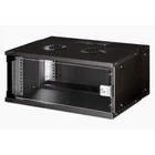 Kép 1/9 - 19" 4U falra szerelhető hálózati szekrény, SOHO PRO 240 x 540 x 400 mm, üvegajtó, fekete, szétszerelve, 60 kg