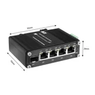 Kép 4/5 - BCS BCS-ISP04G-1SFP Ipari PoE Switch 4 Port 1Gbps DIN Sínre