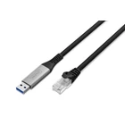 Kép 1/3 - USB-A – RJ45 Cat. 6A S/FTP adapter kábel, 1 Gbit/s, USB 3.2 Gen1, LSZH, 10 m
