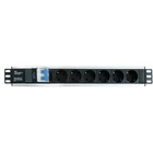 Kép 1/7 - Techly I-CASE STRIP-16SH 19' Áramelosztó 1.5U X6 - Schuko aljzatok