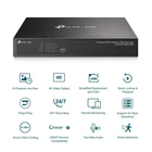 Kép 2/10 - TP-Link VIGI NVR1008H-8MP hálózati képrögzítő (NVR) Fekete