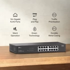 Kép 6/7 - TP-Link LS1016G hálózati kapcsoló Beállítást nem igénylő (unmanaged) Gigabit Ethernet (10/100/1000) Fekete