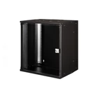 Kép 1/9 - 19" 12U falra szerelhető hálózati szekrény, SOHO PRO 595 x 540 x 400 mm, üvegajtó, fekete, szétszerelt, 60 kg