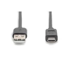 Kép 2/3 - Digitus AK-300148-030-S USB kábel USB 2.0 3 M USB A USB C 0,48 Gbit/s Fekete