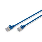 Kép 1/4 - Slim RJ45-RJ45 patch kábel, Cat. 6A, F/FTP, AWG 32/7, LSOH, 1.5 m, kék