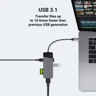 Kép 3/9 - Green Cell HUBGC01 hálózati csatlakozó USB C-típus 5000 Mbit/s Ezüst